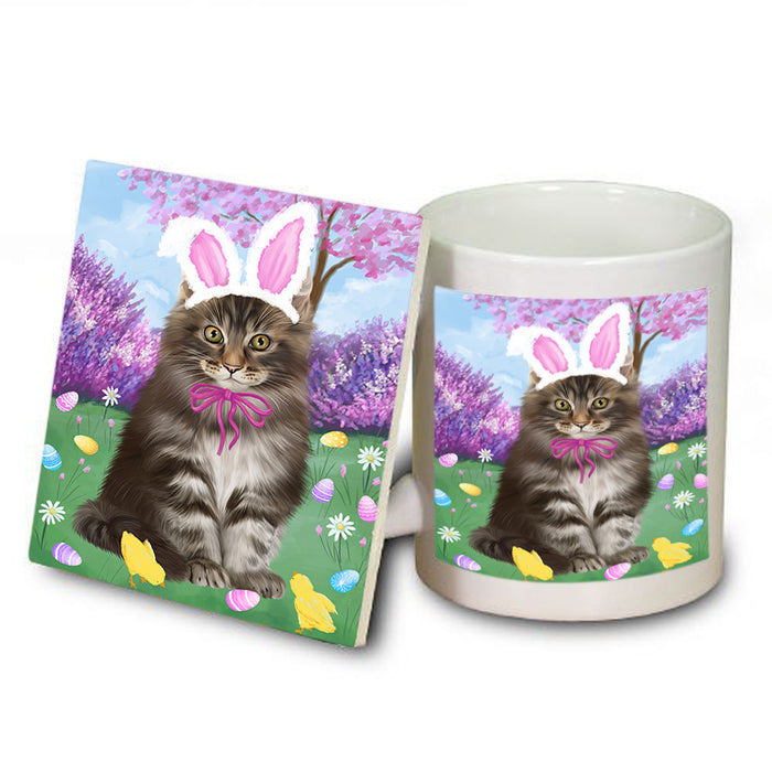 Easter Holiday Maine Coon Cat Mug and Coaster Set MUC56910