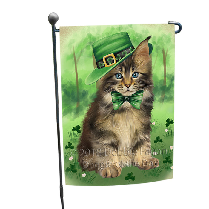 St. Patricks Day Irish Portrait Maine Coon Cat Garden Flag GFLG64990