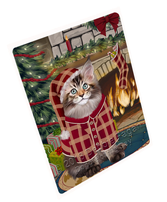 The Stocking was Hung Maine Coon Cat Large Refrigerator / Dishwasher Magnet RMAG94416