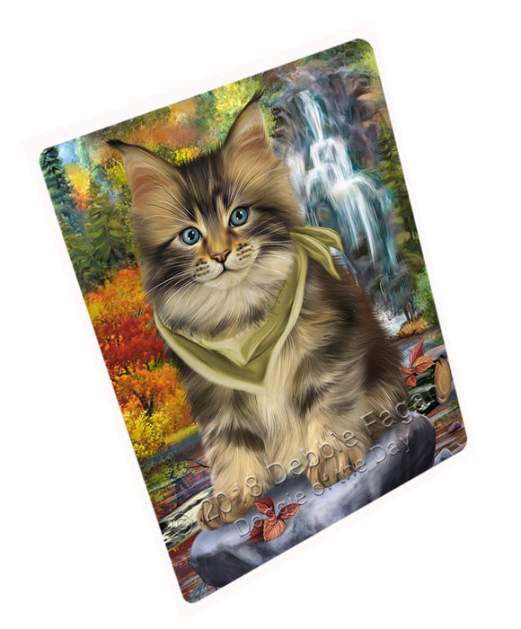 Scenic Waterfall Maine Coon Cat Large Refrigerator / Dishwasher Magnet RMAG71994