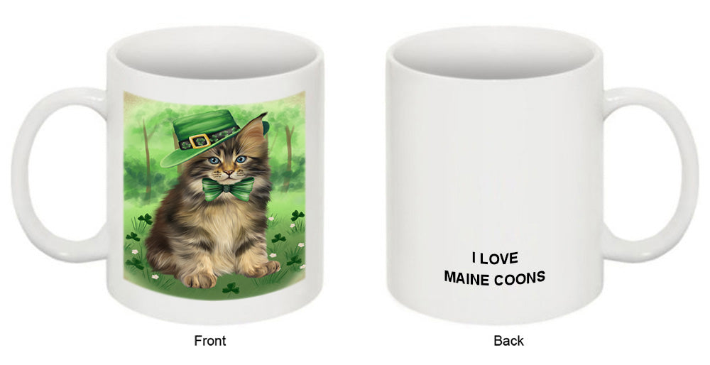 St. Patricks Day Irish Portrait Maine Coon Cat Coffee Mug MUG52420