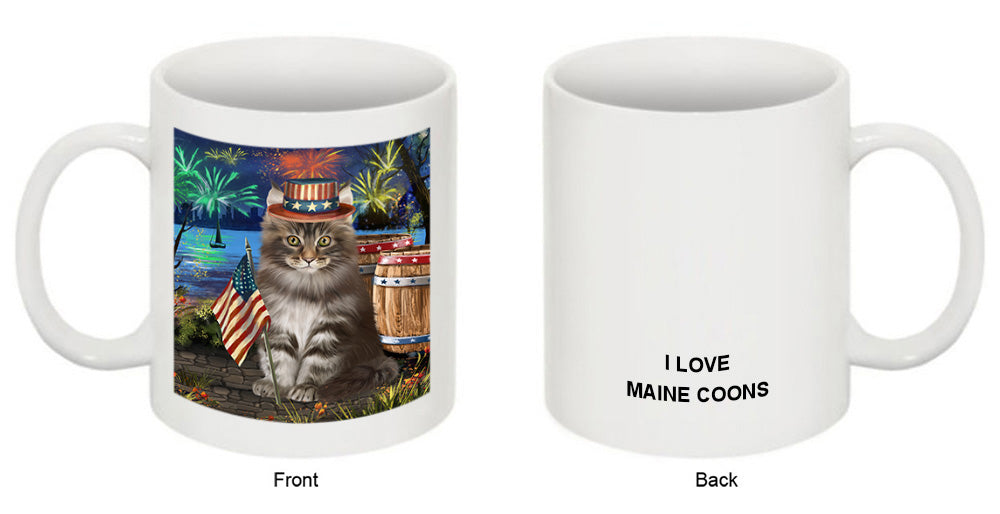 4th of July Independence Day Firework Maine Coon Cat Coffee Mug MUG49452