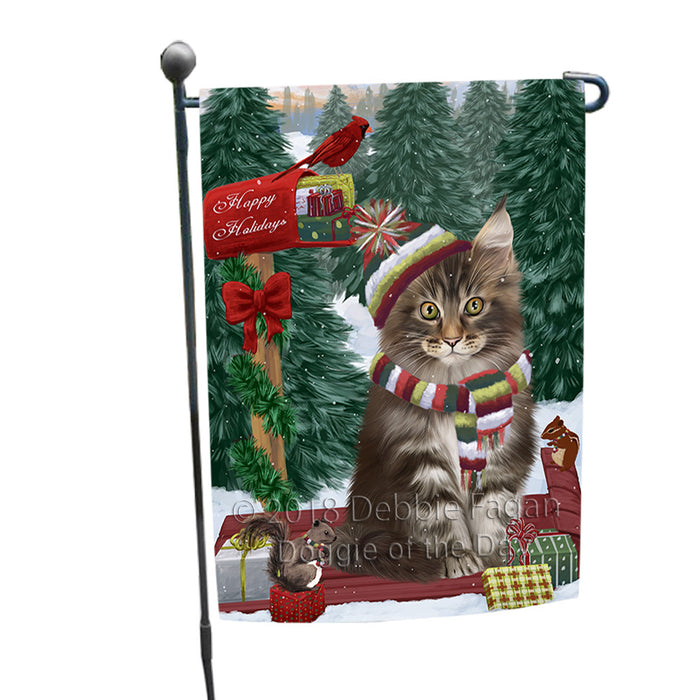 Merry Christmas Woodland Sled Maine Coon Cat Garden Flag GFLG55263