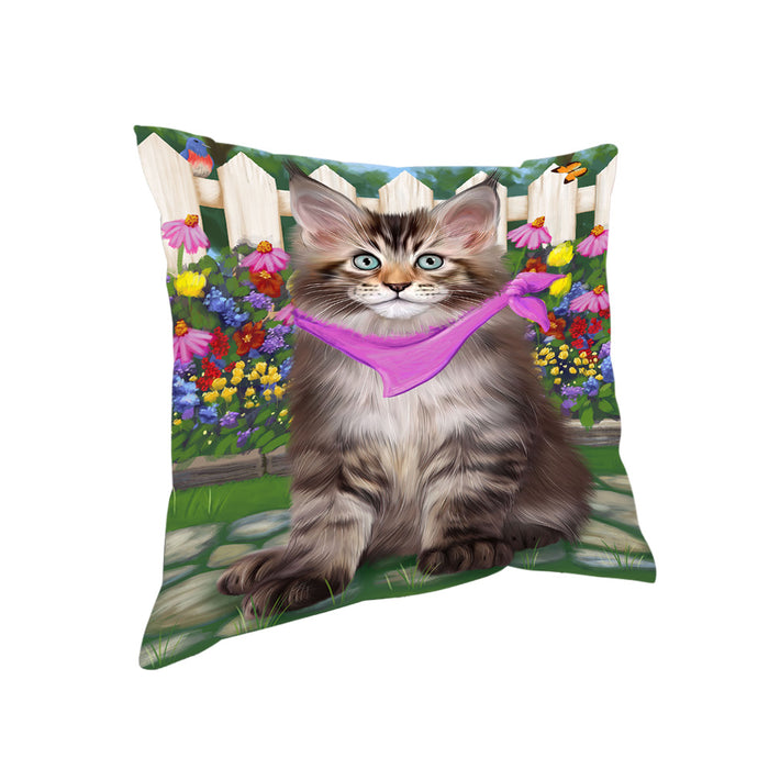Spring Floral Maine Coon Cat Pillow PIL65236