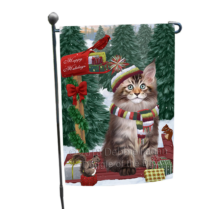 Merry Christmas Woodland Sled Maine Coon Cat Garden Flag GFLG55264
