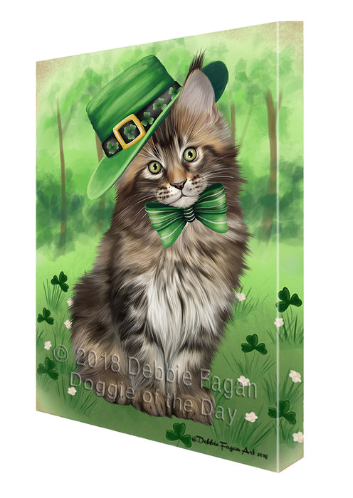 St. Patricks Day Irish Portrait Maine Coon Cat Canvas Print Wall Art Décor CVS135647