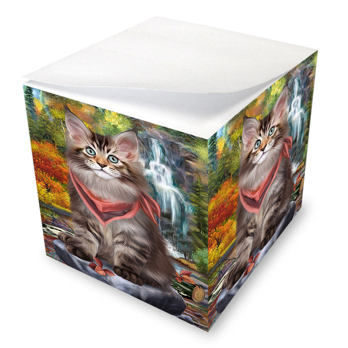 Scenic Waterfall Maine Coon Cat Note Cube NOC51917