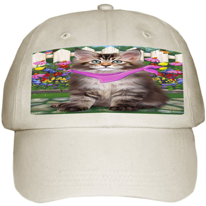 Spring Floral Maine Coon Cat Ball Hat Cap HAT60543