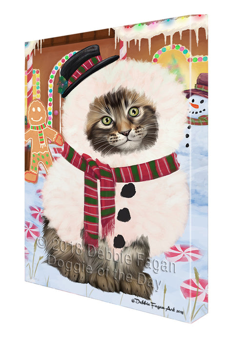 Christmas Gingerbread House Candyfest Maine Coon Cat Canvas Print Wall Art Décor CVS130265