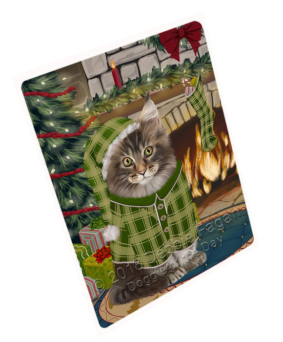 The Stocking was Hung Maine Coon Cat Large Refrigerator / Dishwasher Magnet RMAG94422