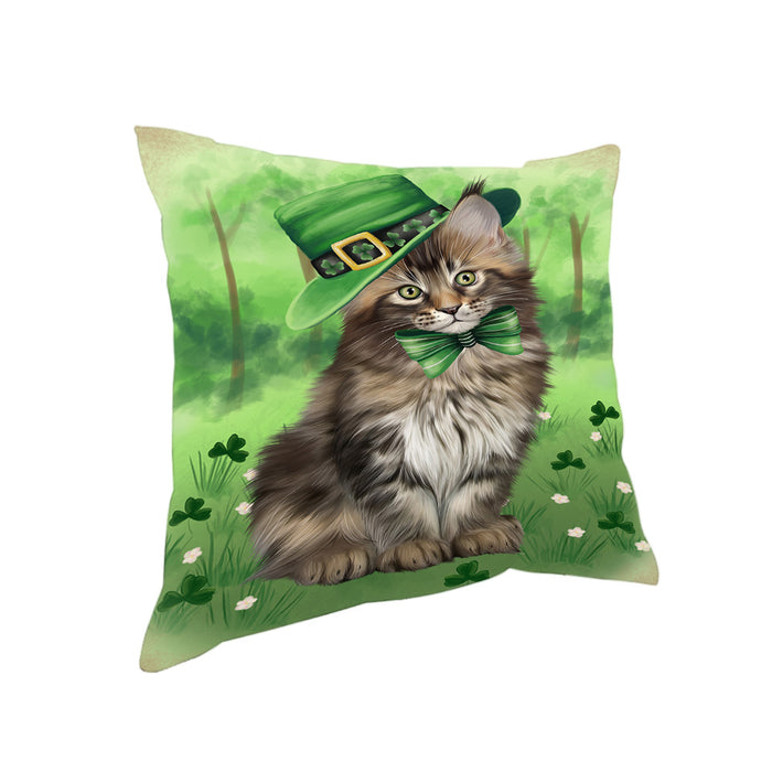 St. Patricks Day Irish Portrait Maine Coon Cat Pillow PIL86204