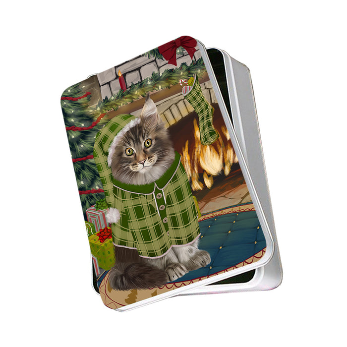 The Stocking was Hung Maine Coon Cat Photo Storage Tin PITN55302