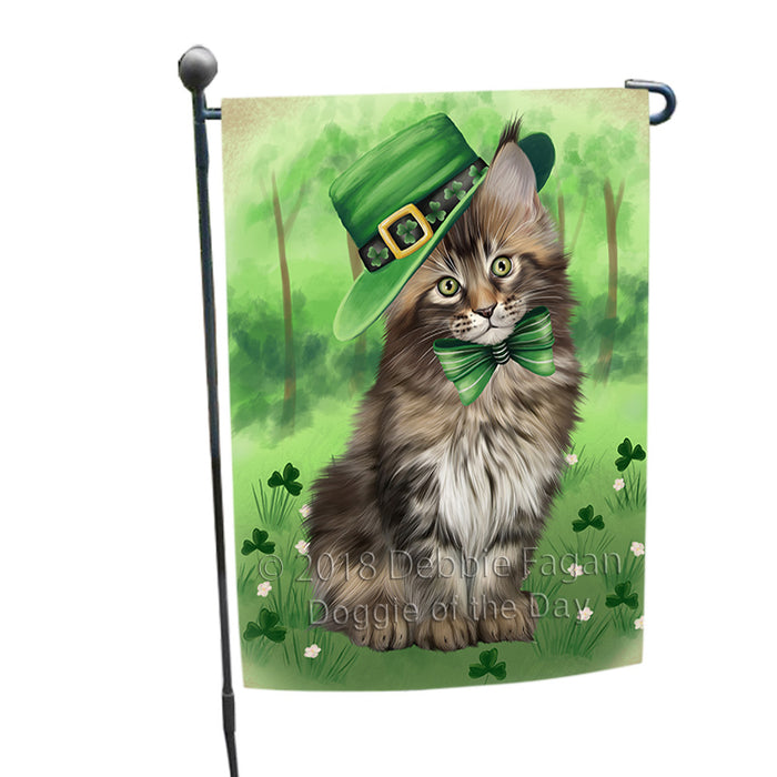St. Patricks Day Irish Portrait Maine Coon Cat Garden Flag GFLG64991