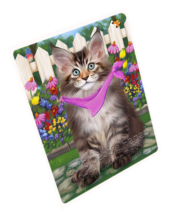 Spring Floral Maine Coon Cat Cutting Board C60903