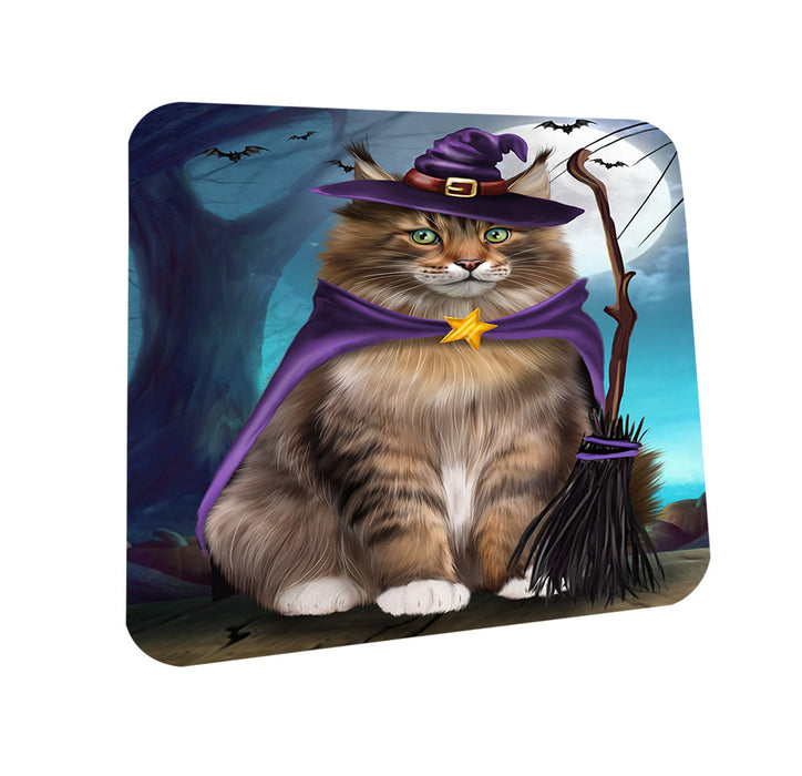 Happy Halloween Trick or Treat Maine Coon Cat Coasters Set of 4 CST54465