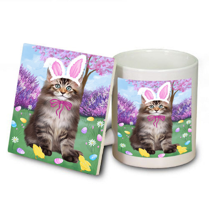 Easter Holiday Maine Coon Cat Mug and Coaster Set MUC56911