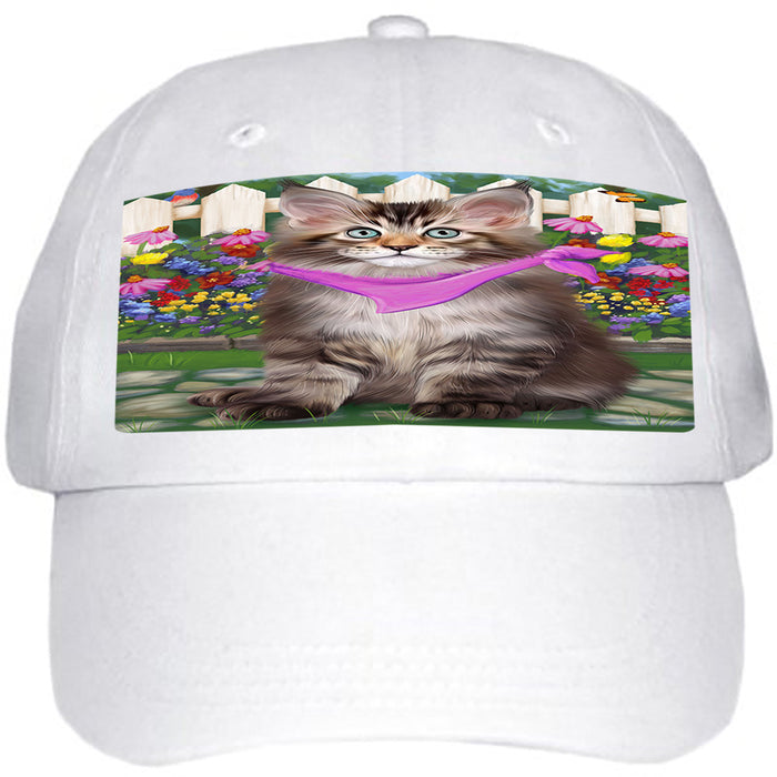 Spring Floral Maine Coon Cat Ball Hat Cap HAT60543
