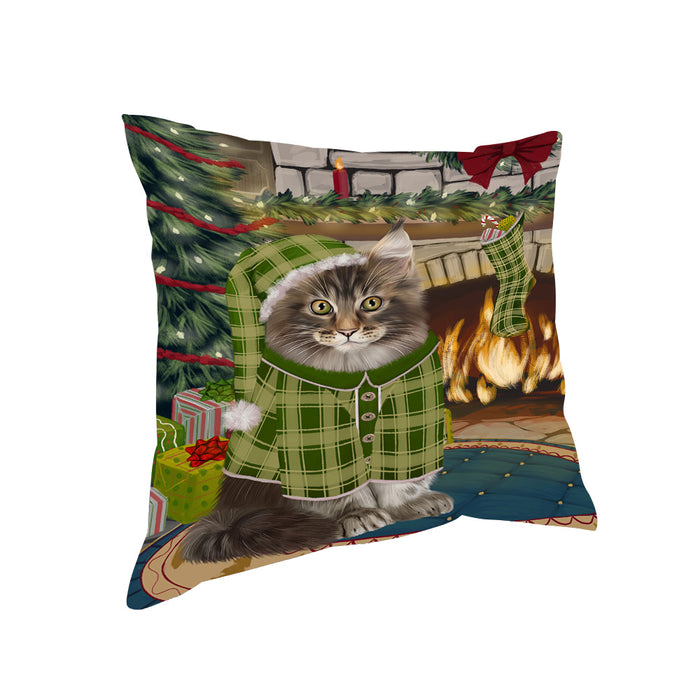 The Stocking was Hung Maine Coon Cat Pillow PIL70364