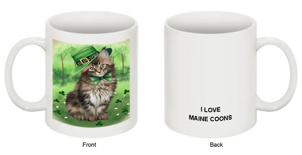 St. Patricks Day Irish Portrait Maine Coon Cat Coffee Mug MUG52421