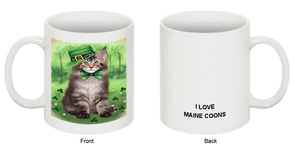 St. Patricks Day Irish Portrait Maine Coon Cat Coffee Mug MUG52422