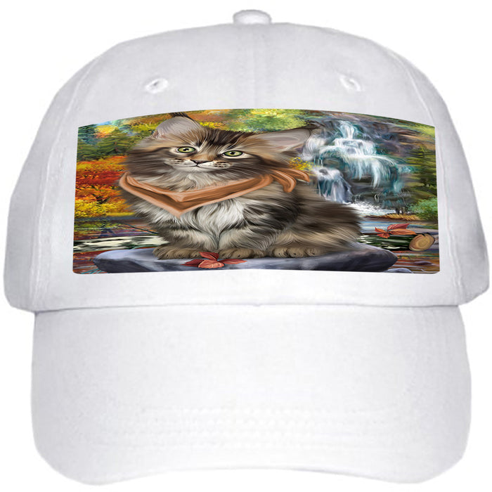 Scenic Waterfall Maine Coon Cat Ball Hat Cap HAT59487