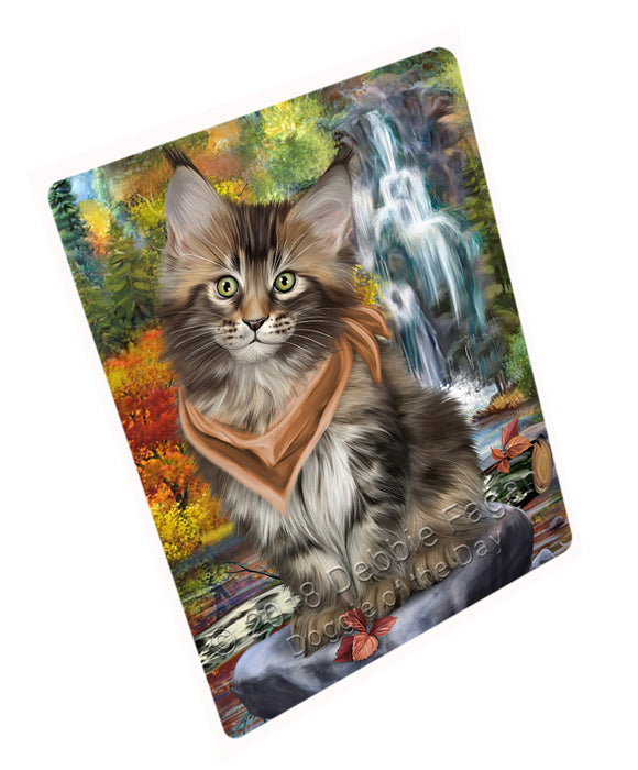 Scenic Waterfall Maine Coon Cat Large Refrigerator / Dishwasher Magnet RMAG72006
