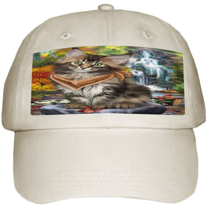 Scenic Waterfall Maine Coon Cat Ball Hat Cap HAT59487