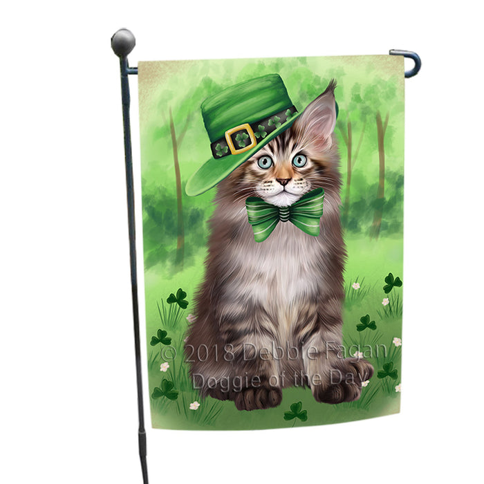 St. Patricks Day Irish Portrait Maine Coon Cat Garden Flag GFLG64992