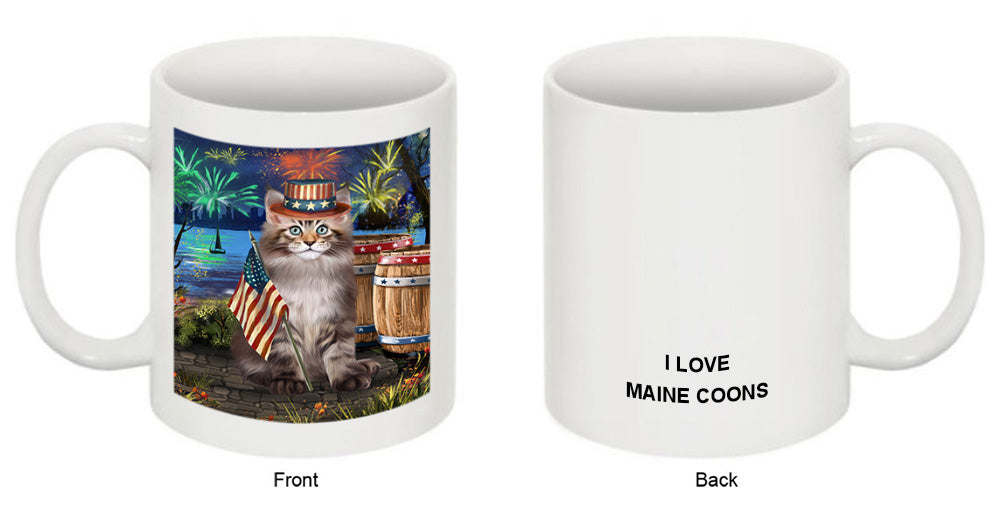 4th of July Independence Day Firework Maine Coon Cat Coffee Mug MUG49454