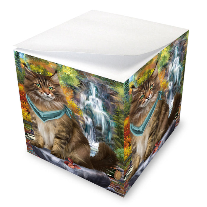 Scenic Waterfall Maine Coon Cat Note Cube NOC51919