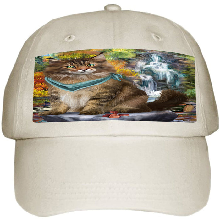 Scenic Waterfall Maine Coon Cat Ball Hat Cap HAT59490
