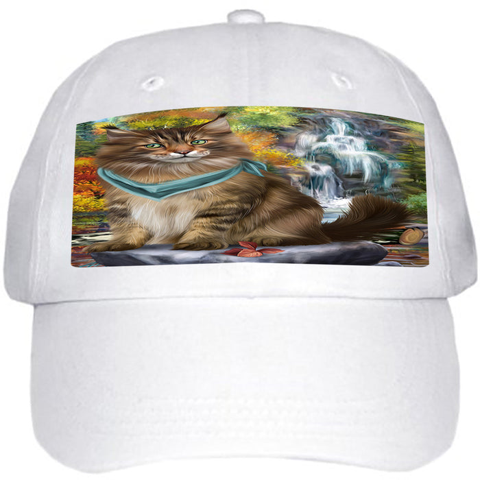 Scenic Waterfall Maine Coon Cat Ball Hat Cap HAT59490