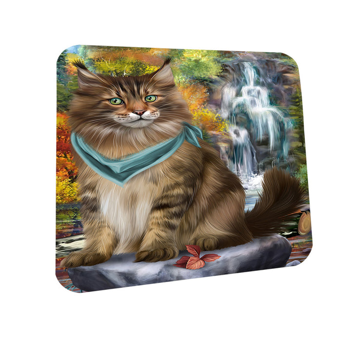 Scenic Waterfall Maine Coon Cat Coasters Set of 4 CST51878