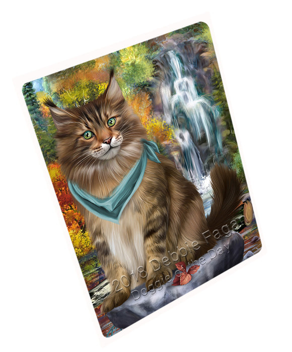 Scenic Waterfall Maine Coon Cat Large Refrigerator / Dishwasher Magnet RMAG72012