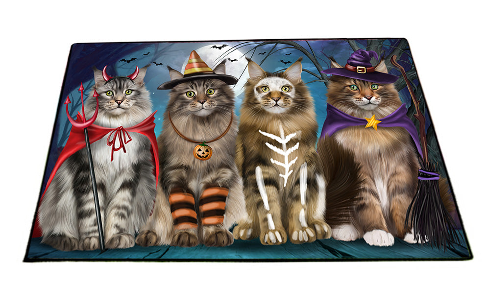 Happy Halloween Trick or Treat Maine Coon Cats Floormat FLMS54694