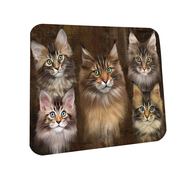 Rustic 5 Maine Coon Cat Coasters Set of 4 CST54097