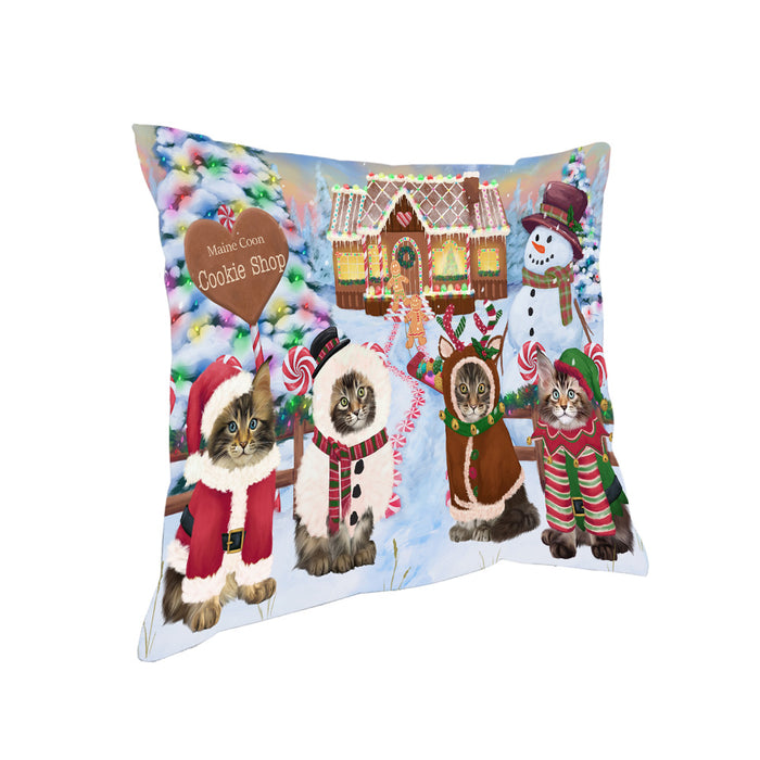 Holiday Gingerbread Cookie Shop Maine Coons Pillow PIL80300