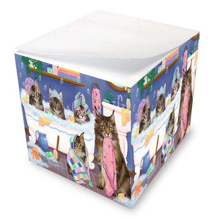 Rub A Dub Dogs In A Tub Maine Coons Cat Note Cube NOC54873
