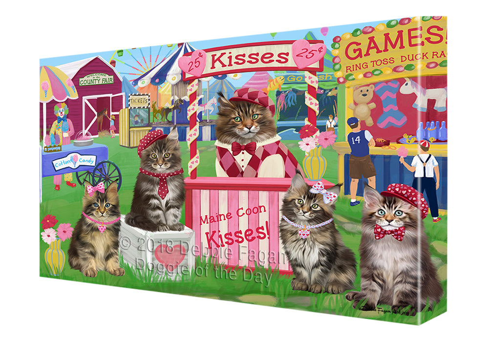 Carnival Kissing Booth Maine Coon Cats Canvas Print Wall Art Décor CVS125378