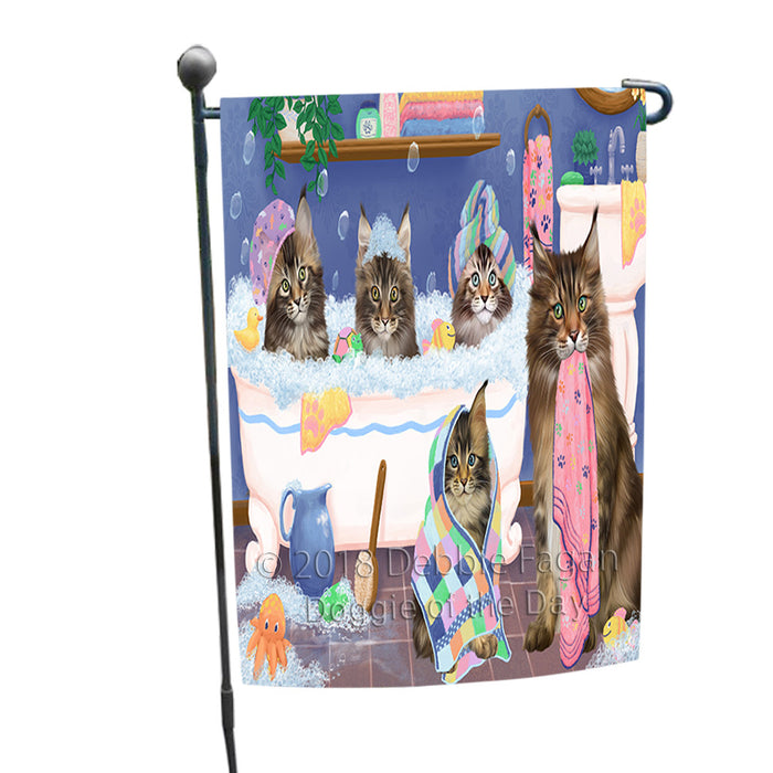 Rub A Dub Dogs In A Tub Maine Coons Cat Garden Flag GFLG57429