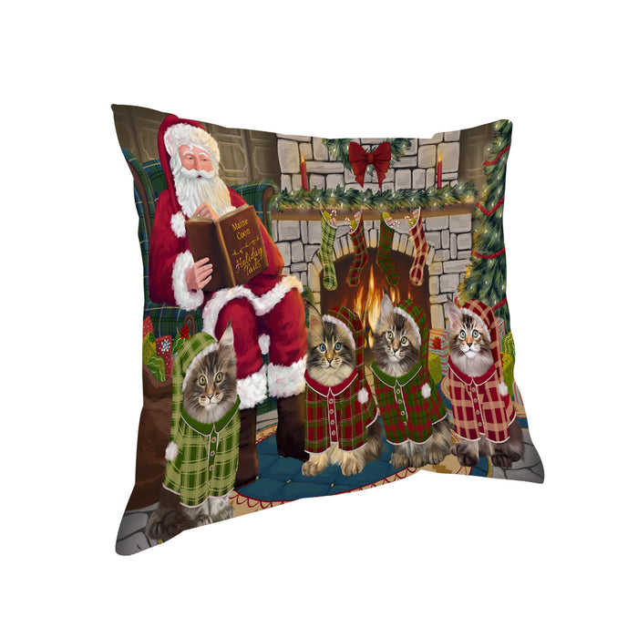 Christmas Cozy Holiday Tails Maine Coon Cats Pillow PIL69472