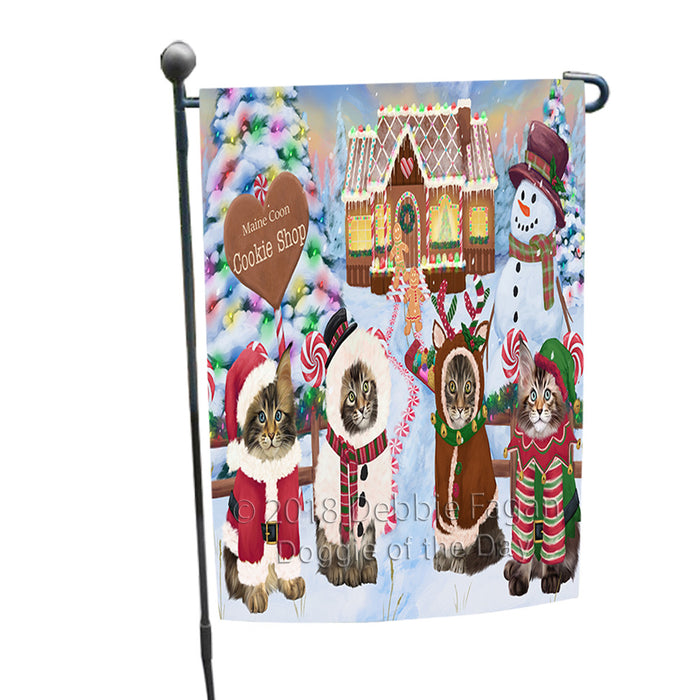 Holiday Gingerbread Cookie Shop Maine Coons Garden Flag GFLG57130