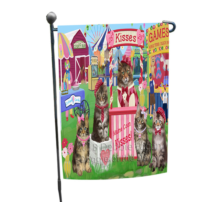 Carnival Kissing Booth Maine Coon Cats Garden Flag GFLG56454