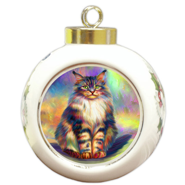 Paradise Wave Maine Coon Cat Round Ball Christmas Ornament RBPOR56429