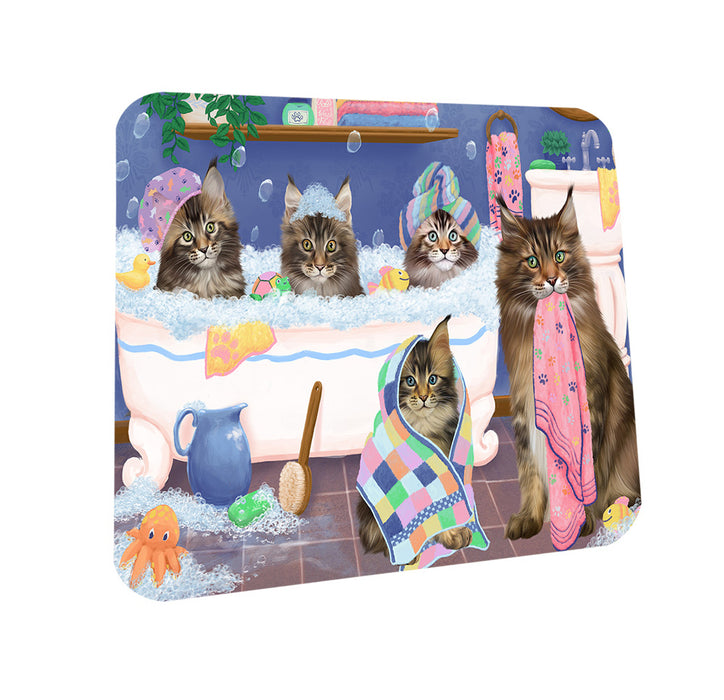 Rub A Dub Dogs In A Tub Maine Coons Cat Coasters Set of 4 CST56759