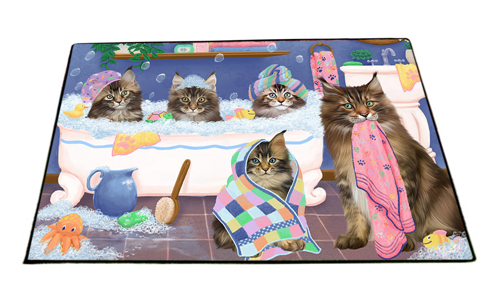 Rub A Dub Dogs In A Tub Maine Coons Cat Floormat FLMS53586