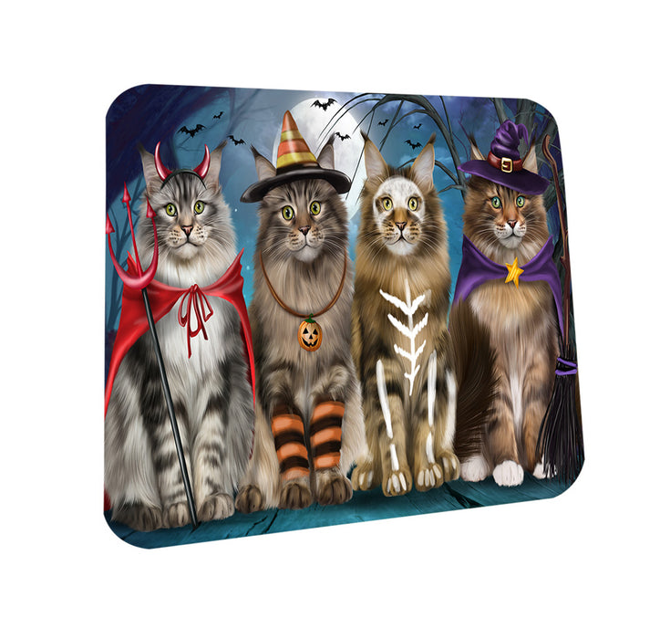 Happy Halloween Trick or Treat Maine Coon Cats Coasters Set of 4 CST54438