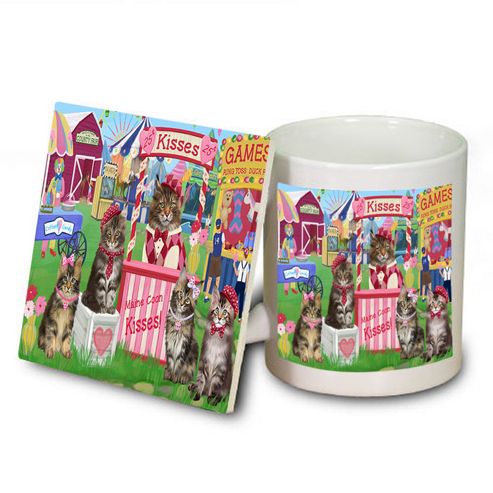 Carnival Kissing Booth Maine Coon Cats Mug and Coaster Set MUC55898