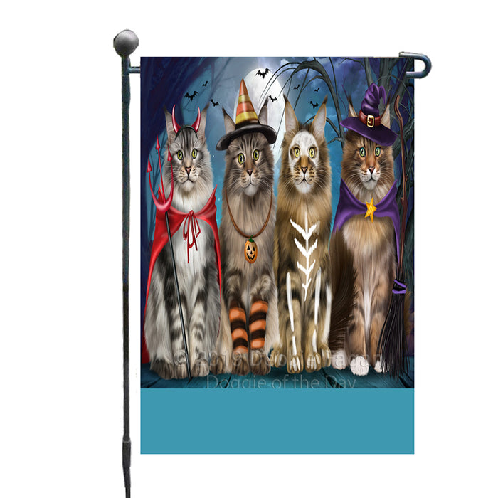 Personalized Happy Halloween Trick or Treat Maine Coon Cats Custom Garden Flag GFLG64363