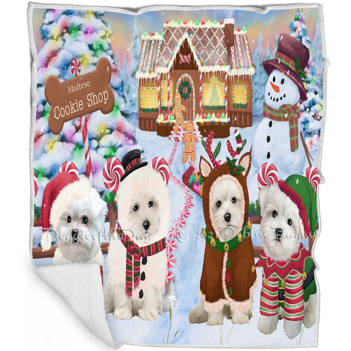 Holiday Gingerbread Cookie Shop Malteses Dog Blanket BLNKT127947